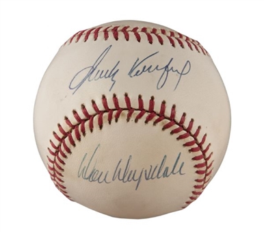 Sandy Koufax and Don Drysdale Dual Signed Baseball